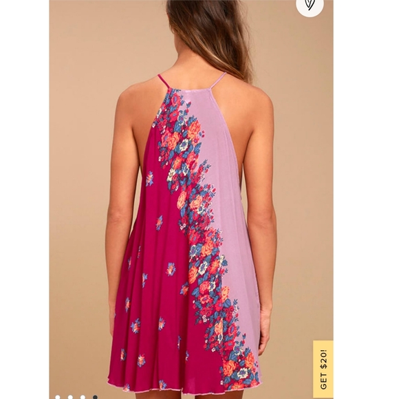 Free People It's A Cinch Magenta Floral Dress - Picture 3 of 11